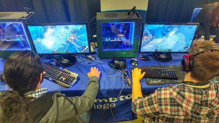 two people playing video games online.